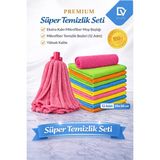 Özgürce Premium Mikrofiber Temizlik Seti Yedek Mop ve 12'li Bez ile Parlak Sonuç - Antrasit - Seçenek 1