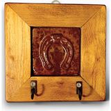 Özgürce Seramik Anahtarlık Duvar Panosu, 14,5X14,5X2,5 Cm, Şık Dekoratif Aksesuar - Seçenek 1 - Ahşap - Ceviz