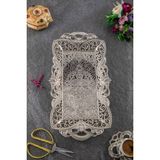 Özgürce Şık 2 Kişilik Dikdörtgen Tepsi, Gümüş Renk, 22X40CM - Altın - Gümüş - Bakır - Seçenek 1