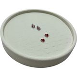 Özgürce Şık Süet Silindir Model Küpe ve Piercing Tablası, 20X20 Cm, Zarif Tasarım - Altın - Gri