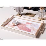 Özgürce Şık ve Kullanışlı 22X37CM Dekoratif Sunum Tepsisi - Ahşap - Bej - Seçenek 1