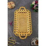 Özgürce Şık ve Kullanışlı 22X43X2CM Dikdörtgen Altın Renkli Tepsi - Seçenek 1