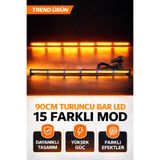 özgürce Turuncu Tepe Çakar LED Bar 90cm, 12-24V, Çok Modlu, Off Road, Çekici, Traktör
