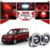 Özgürce Universal 76MM Kırmızı LED Angel Sis Farı Fiat Doblo D4 Uyumlu - Altın - Seçenek 1