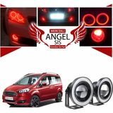 Özgürce Universal 76MM Kırmızı Mercekli LED Angel Sis Farı Ford Tourneo Courier Uyumlu - Altın - Seçenek 1