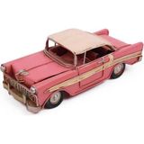 Özgürce Vintage Metal Araba Dekoratif Biblo, Şık Ev ve Ofis Aksesuarı - Seçenek 1 - Ahşap - Bej