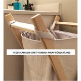 Özgürce Yedek Çamaşır Torbası Ahşap Kısmı - Altın - Turkuaz - Seçenek 1