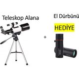 Özgürce Yüksek Büyütmeli Uzay Teleskopu ve El Dürbünü Seti, Keşif Keyfi - Ahşap - Seçenek 1