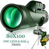 Özgürce Yüksek Çözünürlüklü 80X100 Hd Zoom Monoküler Teleskop ve Telefon Tutucu - Antrasit - Seçenek 1