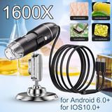 Özgürce Yüksek Çözünürlüklü Dijital Mikroskop 1600X Zoom, USB ve 8 Ledli Kamera - Ahşap - Seçenek 1