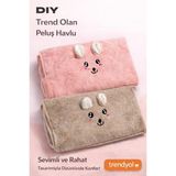 Özgürce Yumuşak ve Sevimli Peluş Havlu, Tavşan Deseni, El ve Yüz Için Ideal - Seçenek 1
