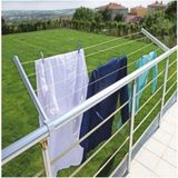 Özgürce Yuvarlak Alüminyum Balkon Korkuluk ve Küpeşte Çamaşırlık Seti - Altın - Gri - Seçenek 1