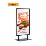 ÖzgürceSeç 50x100 Çift Taraflı Sac Taban Kaldırım Reklam Panosu Ayaklı Poster Pano Siyah