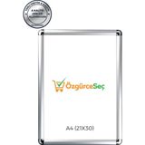 ÖzgürceSeç A4 (21X30) Alüminyum Açılır Kapanır Rondo Çerçeve - 1 Adet