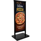 ÖzgürceSeç Ağır Metal Taban Dış Mekan Su Geçirmez Dükkan Önü Kaldırım Reklam Panosu 50X140 - Siyah - Siyah - Ayaklı Pano