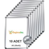 ÖzgürceSeç Alüminyum Açılır Kapanır Rondo Çerçeve - A3 (30x42) - 10 Adet