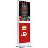 ÖzgürceSeç B2 (50X70) Çift Katlı Saç Taban Kaldırım Reklam Panosu Ayaklı Poster Pano Çift Taraflı - Gri