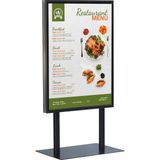 ÖzgürceSeç Çift Taraflı Sac Taban Kaldırım Reklam Panosu Ayaklı Poster Pano Siyah 35x50 cm - A1 (60x85)