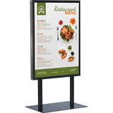 ÖzgürceSeç Çift Taraflı Sac Taban Kaldırım Reklam Panosu Siyah 70 x 100 cm Ölçülerinde Ayaklı Poster - B1 (70x100)