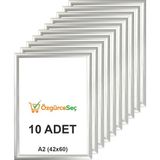 ÖzgürceSeç Gri Alüminyum Çerçeve Açılır Kapanır Gönye Köşe 25MM - 10 Adet - A2 (42x60)