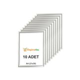 ÖzgürceSeç Gri Alüminyum Çerçeve Açılır Kapanır Gönye Köşe 25MM - 10 Adet - A4 (21x30)