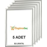ÖzgürceSeç Gri Alüminyum Çerçeve Açılır Kapanır Gönye Köşe 25MM - 5 Adet - B2 (50X70)