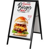 ÖzgürceSeç Kaldırım Reklam Panosu Ayaklı Poster Pano Çift Taraflı A Pano - Siyah - A1 (60x85)