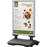 ÖzgürceSeç Windpro Çift Taraflı Yaylı Tekerlekli Kaldırım Panosu Reklam Dubası - B1(70X100) - Gri