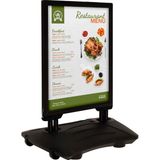 ÖzgürceSeç Windpro Çift Taraflı Yaylı Tekerlekli Kaldırım Panosu Reklam Dubası - B1(70X100) - Siyah