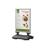 ÖzgürceSeç Windpro Çift Taraflı Yaylı Tekerlekli Kaldırım Panosu Reklam Dubası - B2 (50X70) - Gri