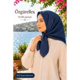 ÖZGÜRELLER Özgüreller, 100x100 cm Taşlanmış Eşarp (Kot Dikişli) , %100 Pamuklu Hediyelik Terletmeyen Kaymayan Tesettür