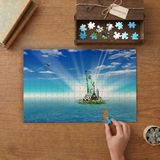 Özgürlük Heykeli- Eyfel Kulesi Tasarımı 240 Parça Ahşap Puzzle Ahşap Kutuda MP00420