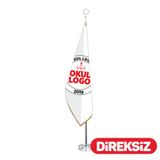Özgüvenal Okul Logolu Telalı Makam Bayrağı - Simli