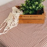 Özgüvenal Pötikare Masa Örtüsü Kahverengi -Beyaz (Küçük Kareli)160x160 cm