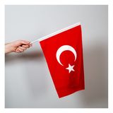 Özgüvenal Türk Bayrağı 20X30 cm Sopalı 30 Adet Alpaka Kumaş Yüksek Kalite Renkli
