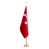 Özgüvenal Türk Makam Bayrağı Telalı 225 cm Pirinç Direk Simsiz - Renkli
