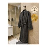 ÖZHANE TEKSTİL Unisex Waffle Pike Bornoz | %100 Pamuk | Gri Renkli