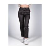OZHE Yüksek Bel Mumlu (Waxed) Kumaş Skinny/Slim Fit Pantolon