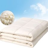 OZINCI Her Mevsim için%100 Yün Dolgulu Yorgan,%100 Pamuk Kuş Tüyü Alternatif Yorganla Kaplanmıştır, Yorgan Eki, Kırık Beyaz, Woolmark Sertifikalı (Tam/Kraliçe)