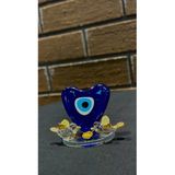 Ozk Atelier Dekoratif Kristal Cam Kalp Nazarlıklı İkili Kuş