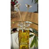 Ozk Atelier Dekoratif Kristal Cam Oda Koku Şişesi Sarı-Gold