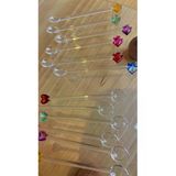 Ozk Atelier Kristal Cam 12’Li Balık Ve Kalp Detaylı Mini Çay-Sunum Kaşığı