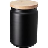 Ozka Concept Çay Kahve Kavanozu,siyah Renk 1 Lt Siyah Cam-Bambu Kapak - 00-Siyah - Beyaz