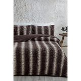 Ozka Concept Çift (Taraflı) Kişilik Kürk Yorgan Dolgulu Peluş Yumuşak Wellsoft Yatak Örtüsü 3 Parça Set Eter Kah - 00-Siyah - Beyaz - 1 x 32 x 27 cm