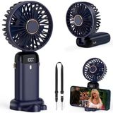 Ozka Concept Dijital Göstergeli Mini Vantilatör, Şarjlı Masaüstü Vantilatör, Taşınabilir 12000 Rpm El Fanı, Ergo