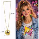Ozka Concept Disko Topu Şekilli 80'ler 90'lar Altın Renk Plastik Kolye - 1 Ay