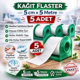 Ozka Concept Kağıt Flaster 5 cm x 5 M 5 Adet Sabitleme Bandı Hassas Ciltler Için