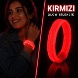 Ozka Concept Kırmızı Kalın Glow Bileklik – Kırılarak Yanan Parti Festival Bilekliği - 1 Ay