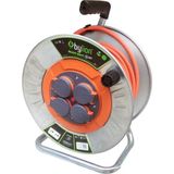 Ozka Concept Makaralı Seyyar Kablo Kapaklı 4 Prizli Metal Uzatma Kablosu 3x2.5 mm Cca Kablo 30 Metre - Ahşap