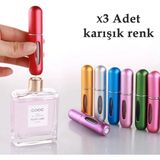 Ozka Concept Mukko 3 Adet Parfüm Şişesi Çanta Içi Mini Doldurulabilir Seyahat Cep Yedek Parfüm Şişesi 5 ml - 000-Siyah
